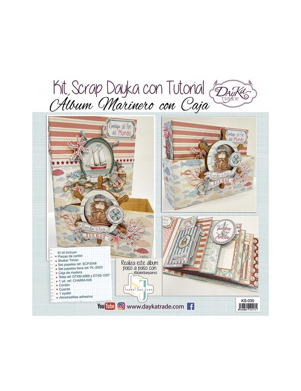 Kit scrap - álbum marinero con caja y vídeo tutorial