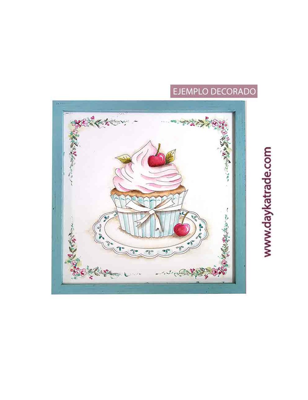 Lienzo cupcake con cereza