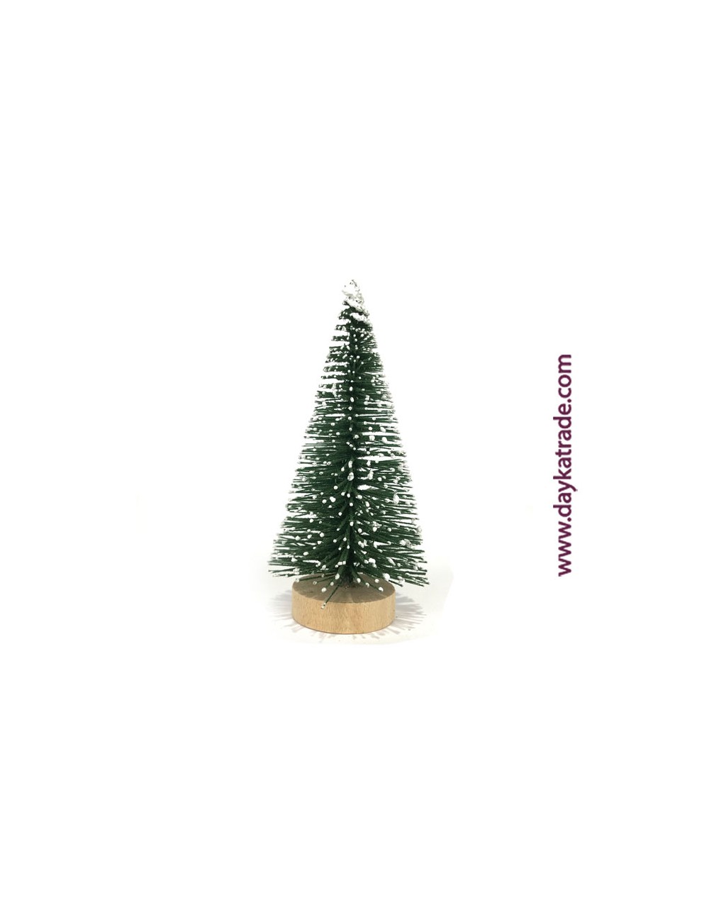 Abeto nevado con base tronco 15 cm