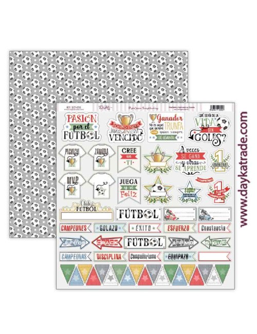 Kit de papeles para Scrapbooking ?Pasión por el fútbol?