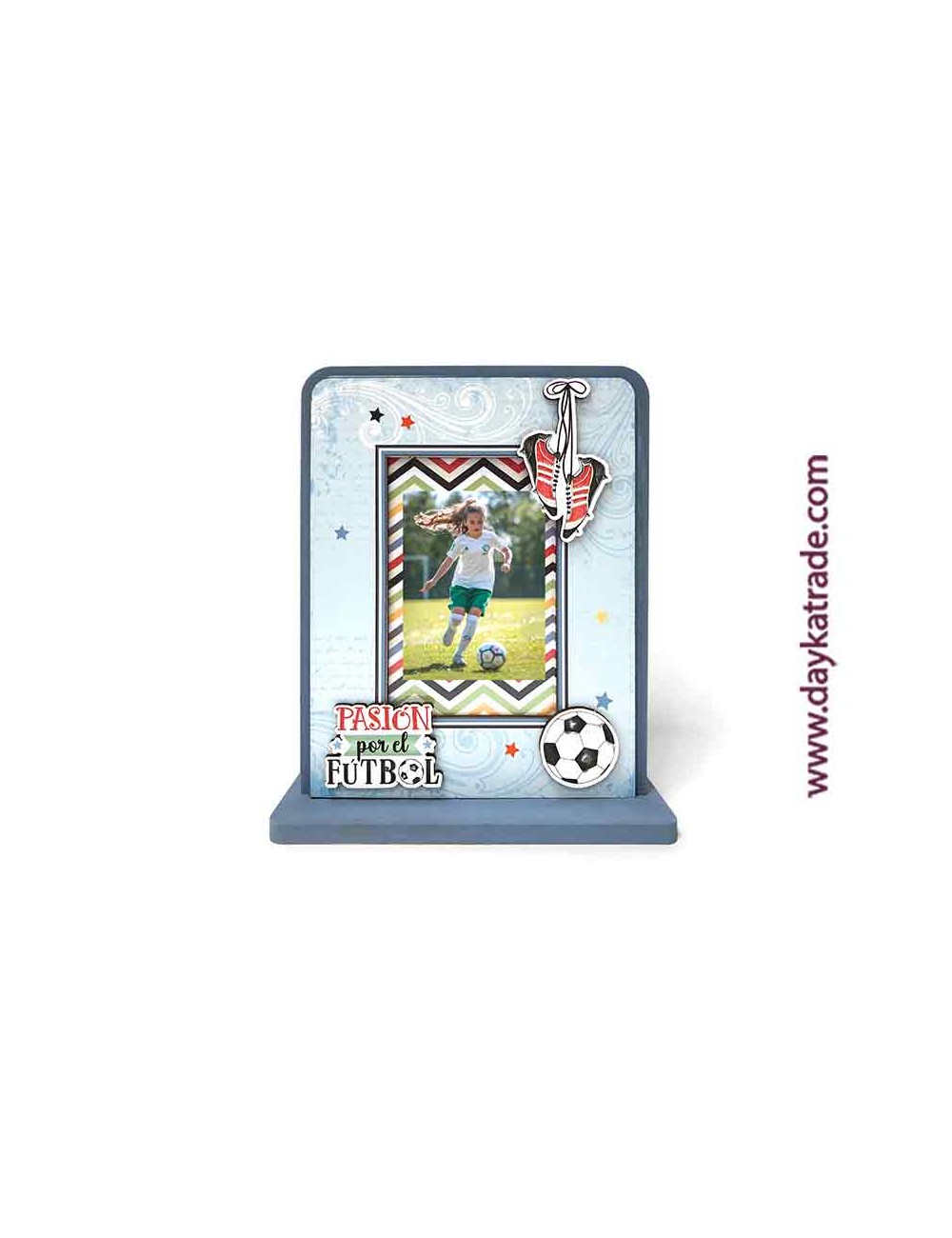 Portafotos fútbol pintado