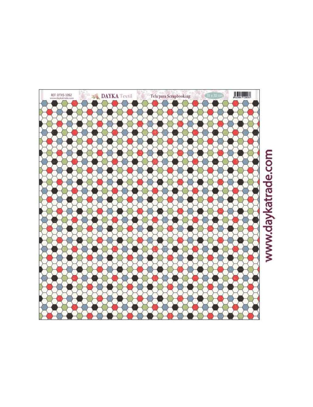 Tela para Scrapbooking - Fondo hexágonos balón "Pasión por el Fútbol"