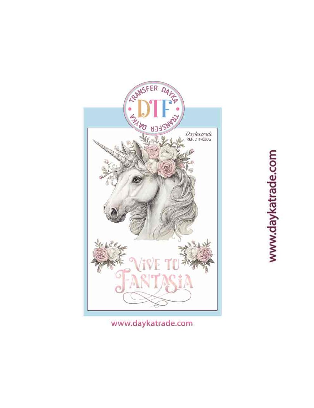 Transferencia textil con dibujos de unicornio