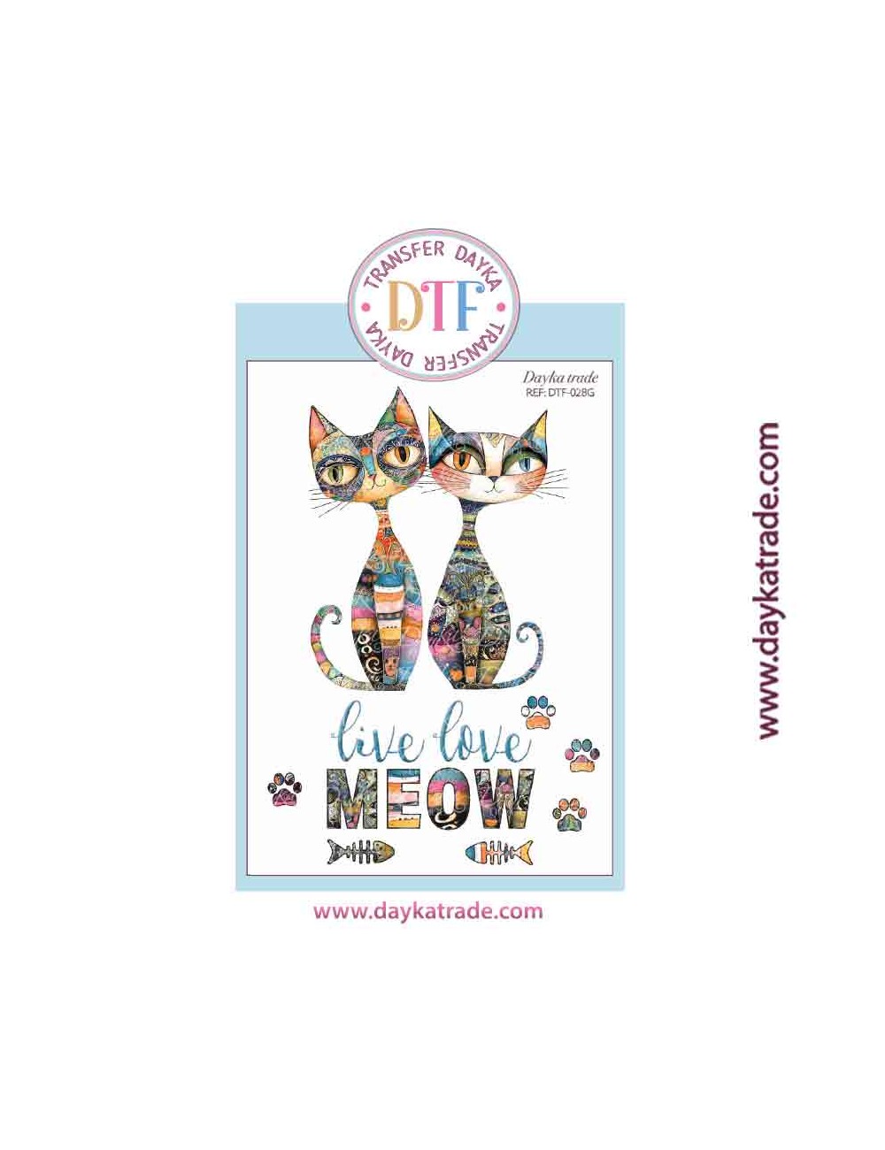 Transferencia textil con dibujos de gatos