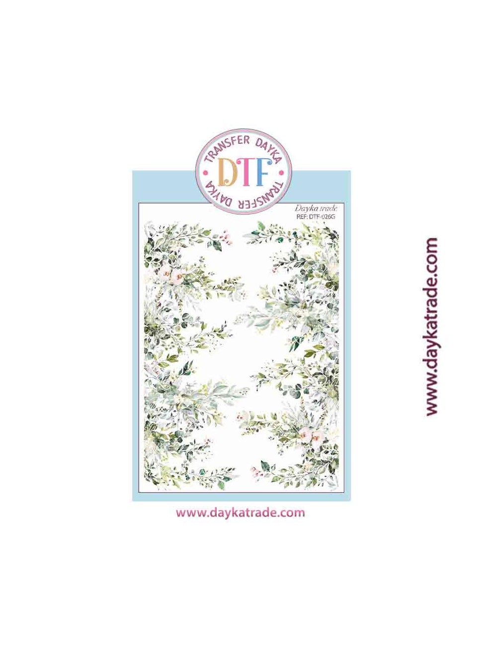 Transferencia textil con dibujos de ramas