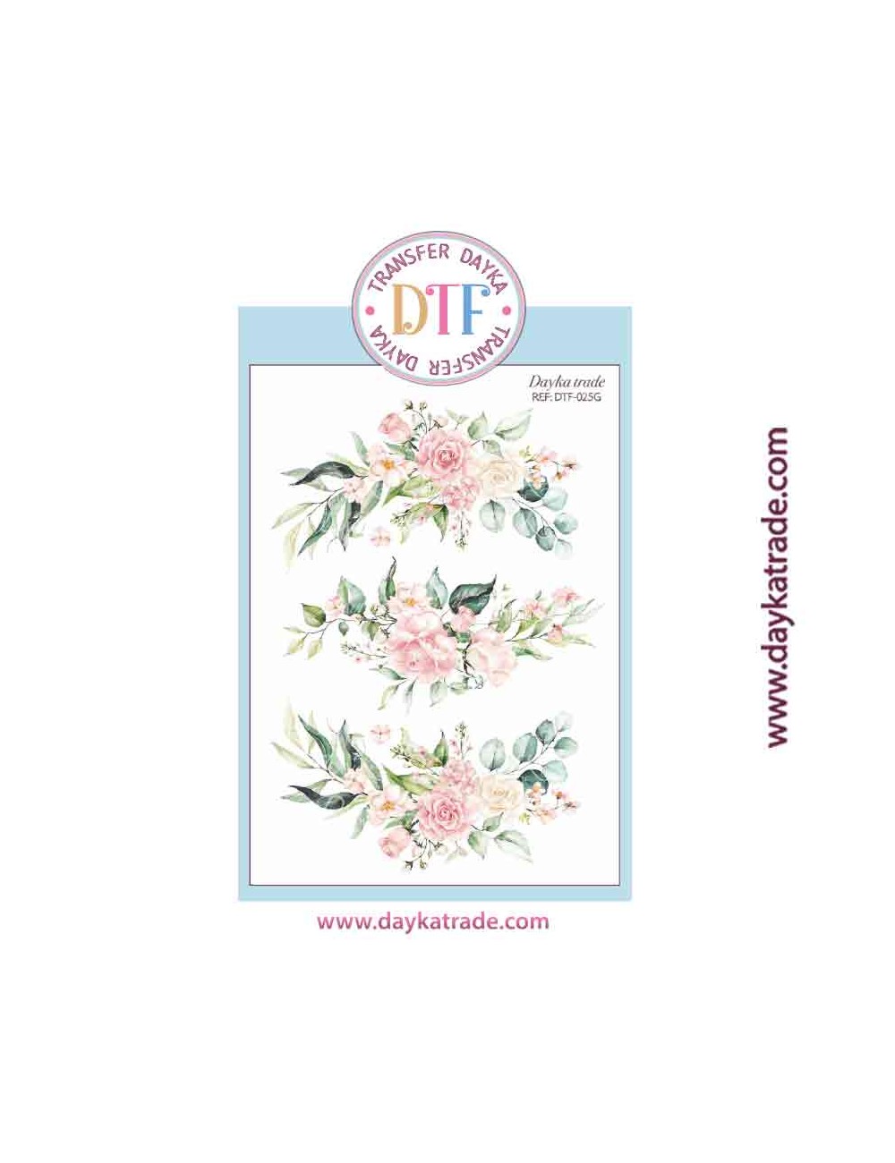 Transferencia textil con dibujos de flores
