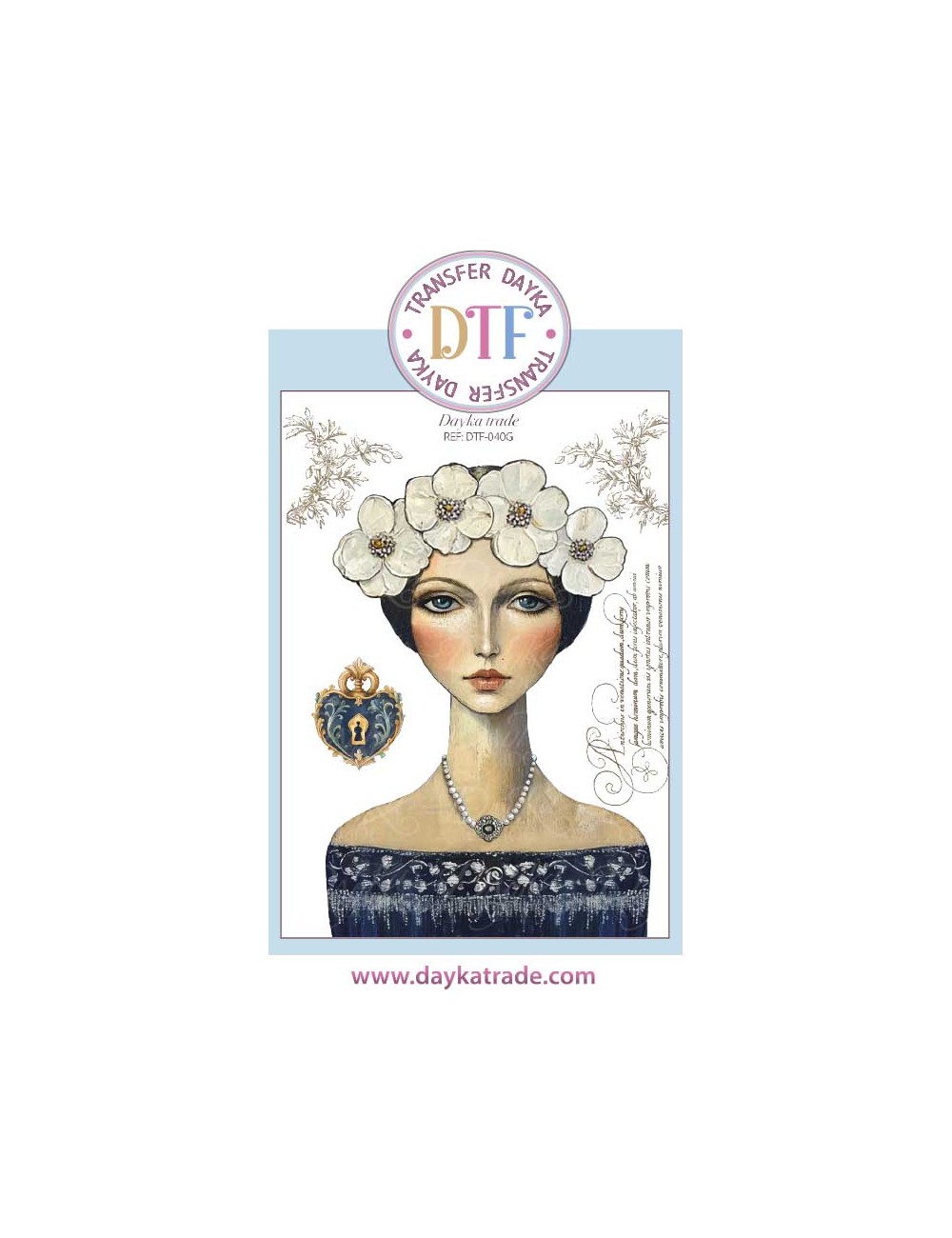  TRANSFERENCIA TEXTIL CHICA CON FLORES Y FILIGRANAS