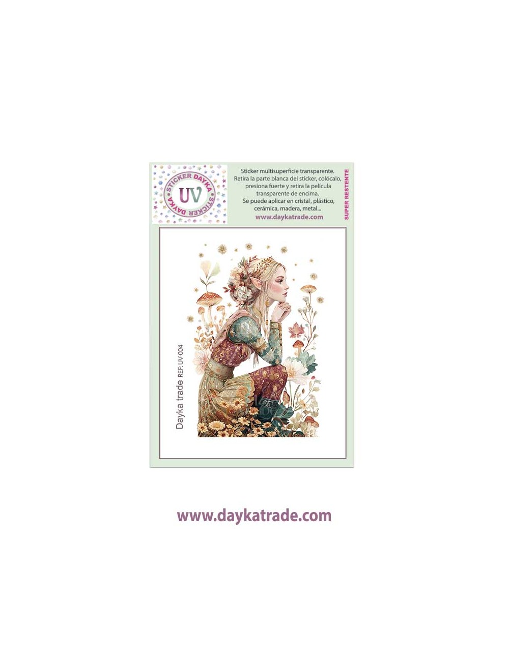 UV Sticker transparente de elfa